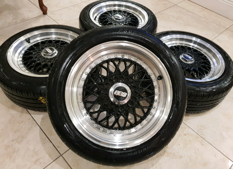 15" BBS RS STYLE ALLOY WHEELS 4X100 4X108 MAZDA MX5 VW POLO BMW E30 RZ