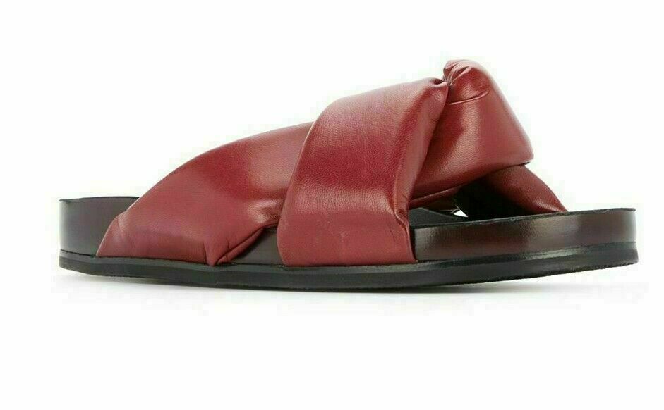 Pre-owned Chloé Chloe Iconic Nolan Slide Flat Sandals Shoes Mules Sandals 36 In Red