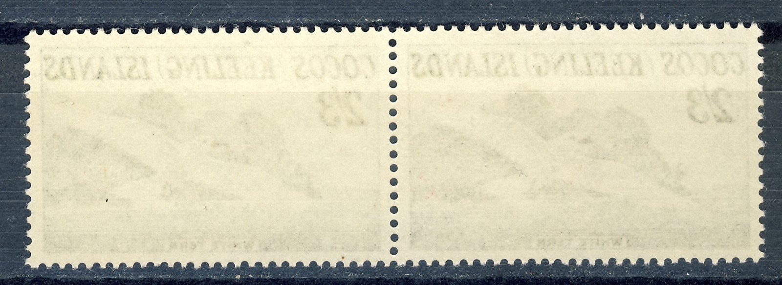 1963 Cocos Keeling Islands 2/3 shilling High value from first set MNH PAIR Sc.#6