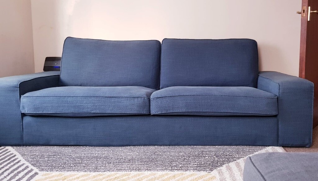 Ikea Kivik Three Seat Sofa Hillared Dark Blue In Radlett