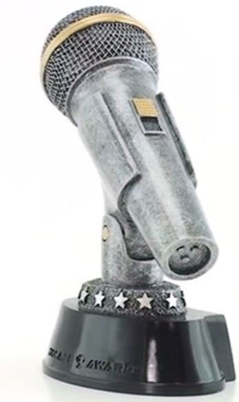 Silver Microphone Trophy / Karaoke Award (CM-99001) - DECADE AWARDS Exclusive