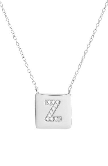 Argento Vivo 121517 Silver 'Z' Cubic Zirconia Initial Pendant Necklace $78