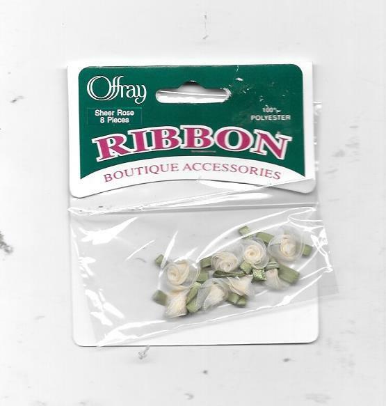 Offray Ribbon Rose #10-3249 ~ Cream ~3/8