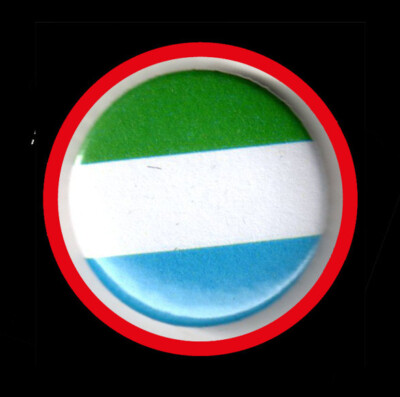 Sierra Leone "Button"Flag/ Fahne/ Flagge/Afrika/Freetown/Kabala/Kambia/Lunsar/Bo