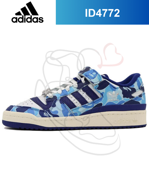 BAPE adidas Forum 84 Low 30th Anniversary Blue Camo Cloud White 