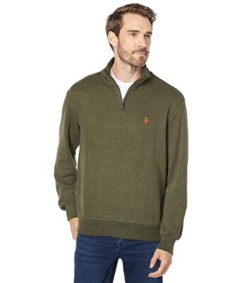 

ПОЛО США ASSN. Длинный рукав 1/4 Zip Flatback