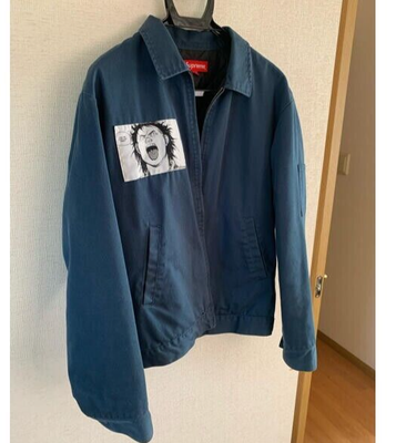 SUPREME AKIRA 17SS WORK JACKET size M Navy Blue Used