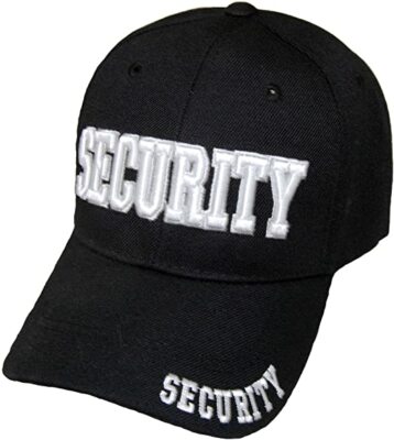 Security Baseball Cap  One Size Fits Most - Adjustable - 