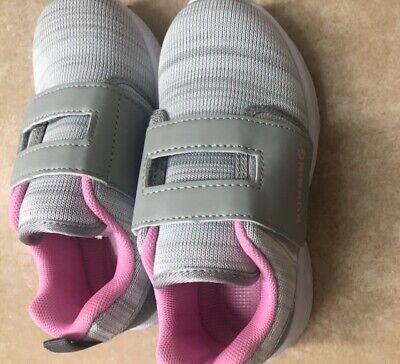  Toddler Girls light gray  and pink shoes  Size 10 US