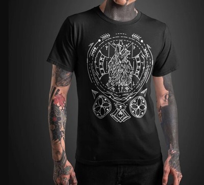 Fenrir | Norse Pagan Symbol | Viking Runes T-Shirt | 3/4 Raglan Shirt | Tank Top