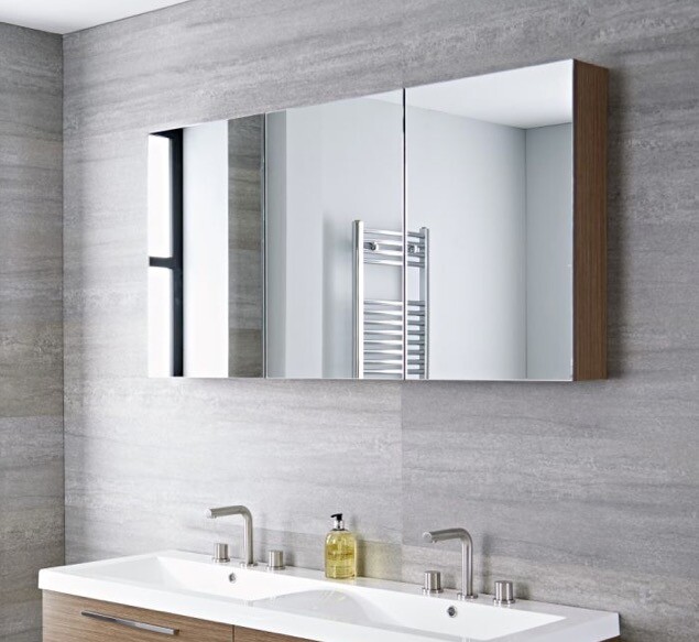 Triple Door Milano Linley Mirrored Bathroom Cabinet 1350mm X