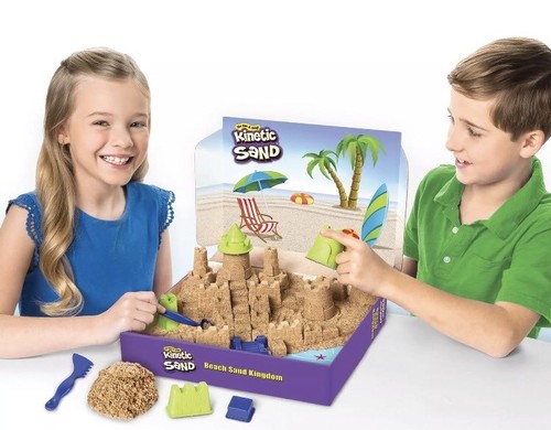 Kinetic Sand Beach Sand Kingdom Playset with 3lbs of Beach Sand,for Ages 3&up