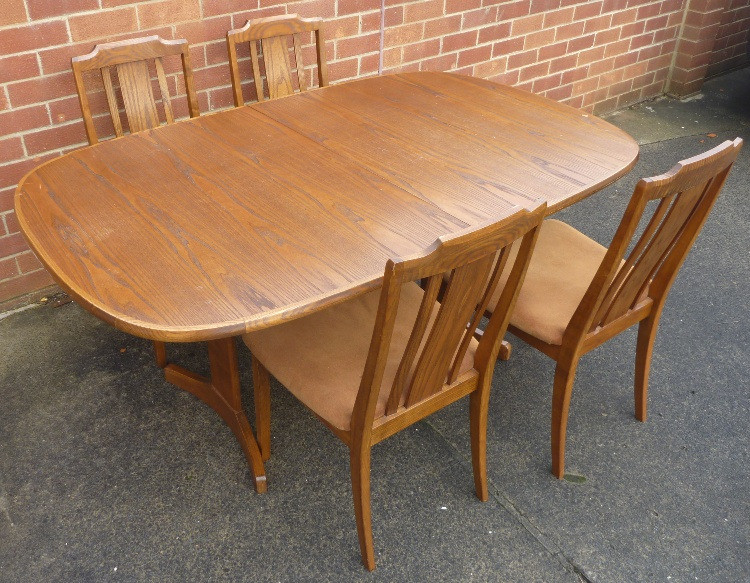Vintage G Plan Dining Room Table with 4 Chairs (19851990) in