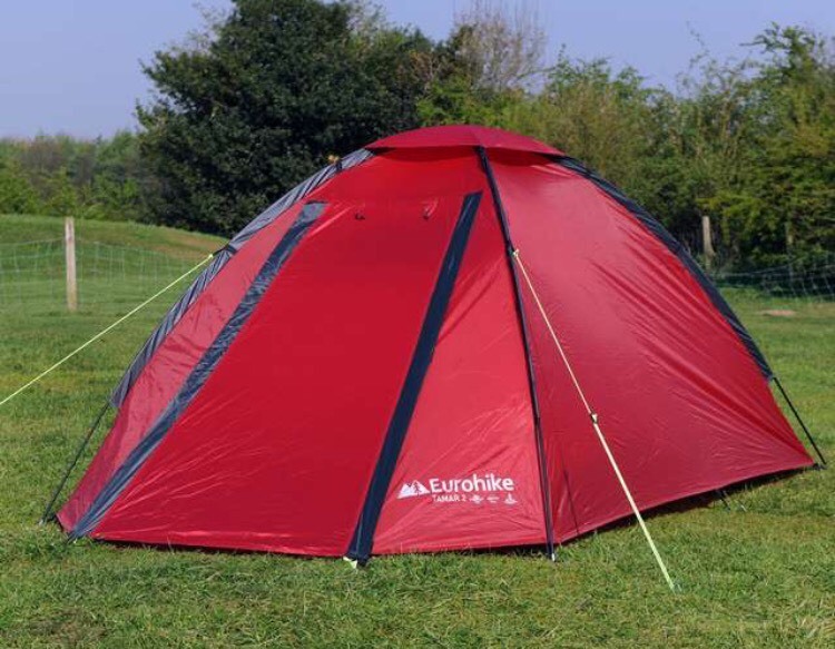 Eurohike Tamar 2 Man/Person Tent, Single Air Bed & Large Foot Pump in