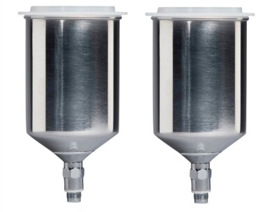 Devilbiss StartingLine 20 oz Metal Gravity Feed Spray Gun Cup with Lid (2 PACK)