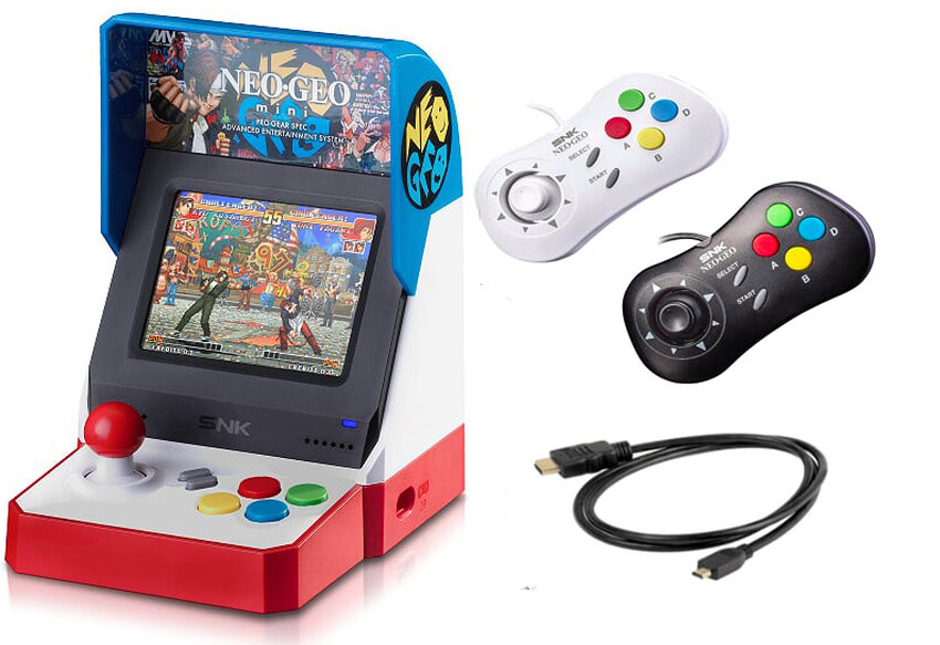 Handheld Games Arcade Console NEOGEO Mini Machine Bundle 2 Game Pads HDMI Cable