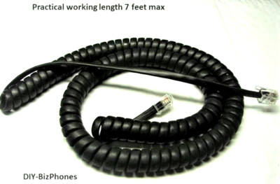 Lot of 100 Nortel IP Phone Handset Cord 1100 1200 Series 1120e 1140e Black 12Ft