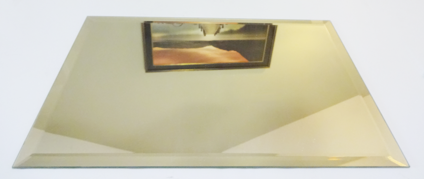 Beveled Glass Rectangular Display Centerpiece Mirror 19 1/4