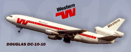 Western Airlines DC-10 Handmade 2" x 5" Fridge Magnet (PMT1689)