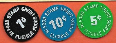 FOOD STAMP COUPON $10.00 & 5 C SCRIP STORE   + 1 c 5 c 10 c food stamp Tokens