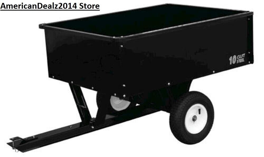 500 lb Steel Utility Dump Cart  Tow Behind Tractor ATV Garden Lawn Hauling Wagon