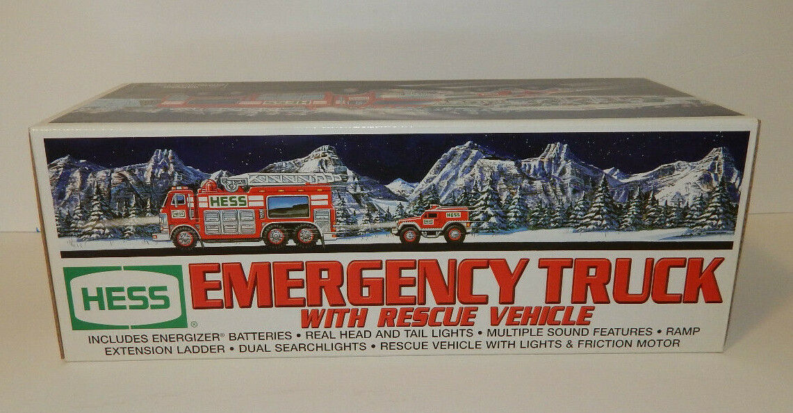 NEW Hess 2005 TOY Emergency Truck with Rescue Vehicle LIGHTS U...