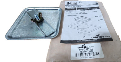 (1) COOPER B-Line AW CAP GV Galvanized Base Hub Closure Plate 3-1/2 x 3-1/2''