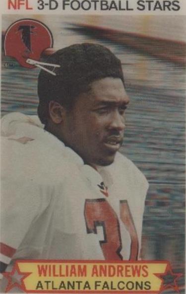 1980 Stop 'n Go NFL 3-D Football Stars William Andrews #4