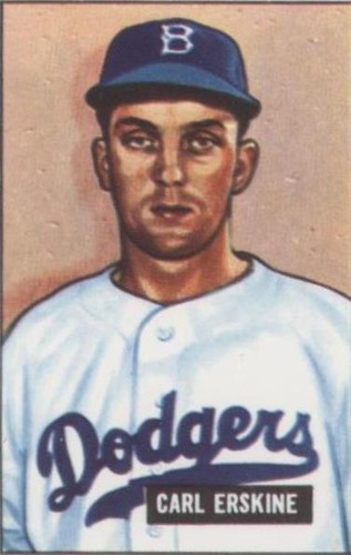 1986 C.C.C. 1951 Bowman Reprints - Carl Erskine #260