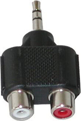 Audio2000s ACC3123S Dual Female RCA Jacks to 3.5 mm Stereo Plug Adapter