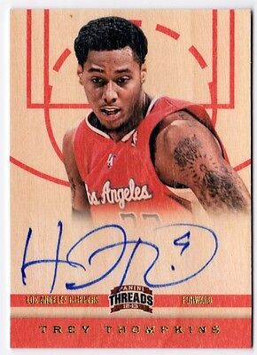 Trey Thompkins 2012-13 Panini Threads Rookie On Card AUTOGRAPH LA Clippers #181. rookie card picture