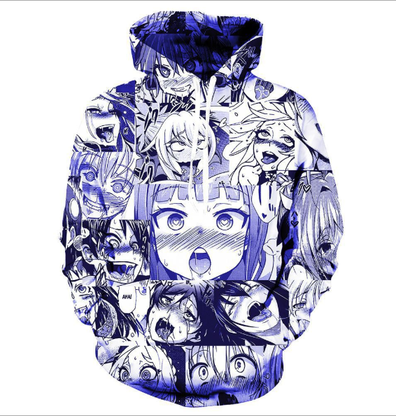 Ahegao top pullover hoodie