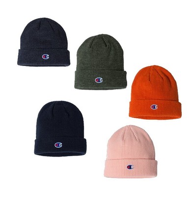 

Зимняя шапка-бини в рубчик Champion CS4003 OSFA — выберите цвет, Ribbed Knit Cap