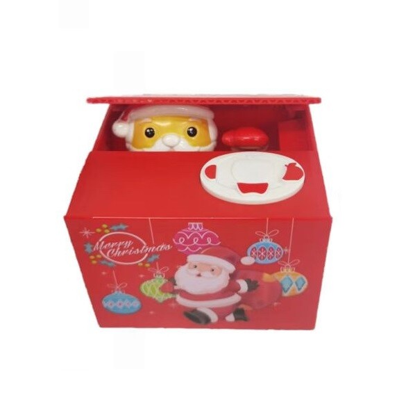 Salvadanaio Mangia Monete Soldi Babbo Natale Elettronico a Batteria bal