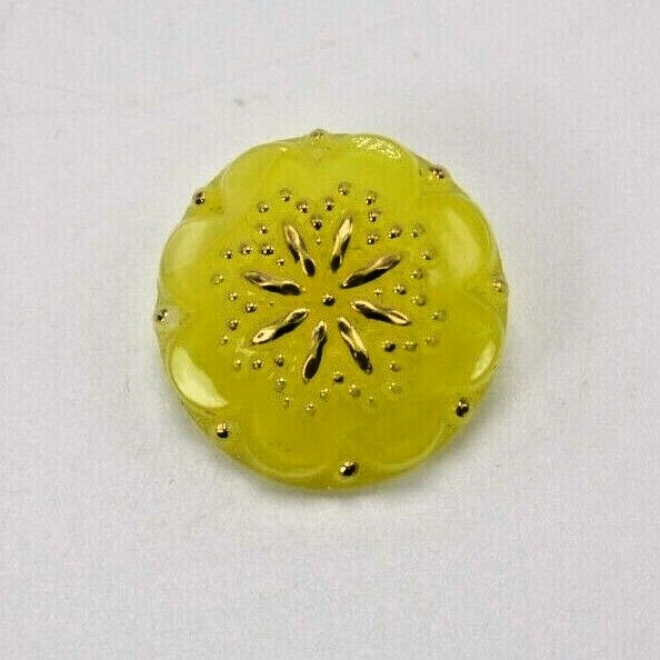 Set Lot of 5 Vtg Antique Yellow Sun Glass Gold Gilt 1