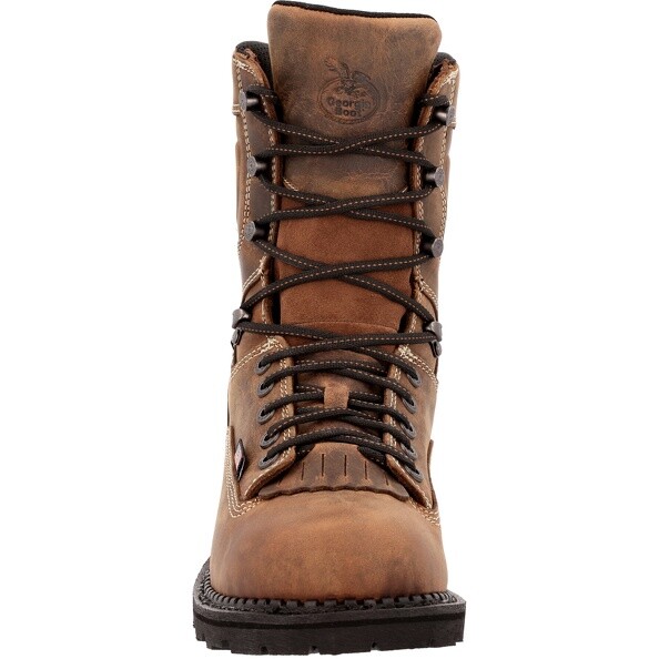 Pre-owned Georgia Boot Men's Made In Usa Logger Waterproof Work Boot Gb00538 In Brown