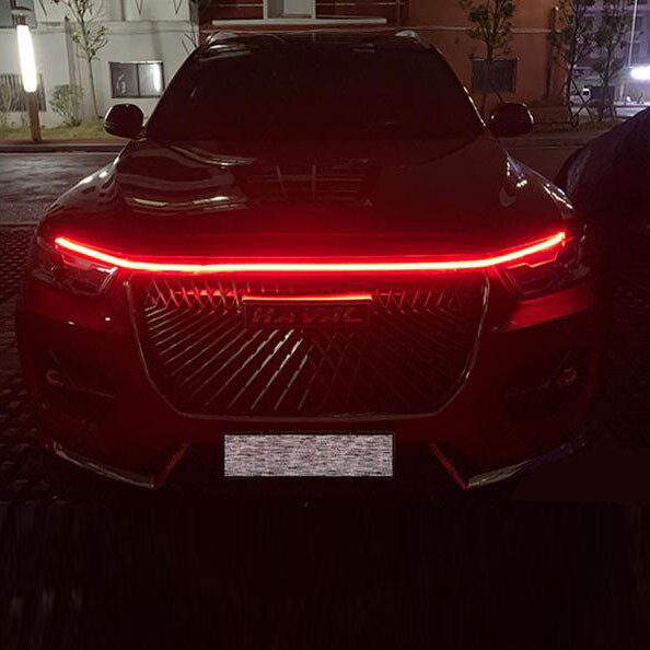 LED Daytime Running Light Strip Start Scan Dynamic Car LED Hood Light Waterproof