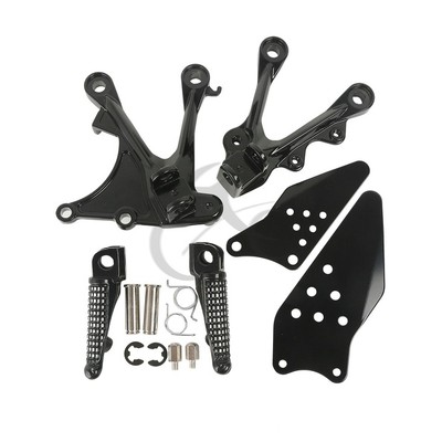 Front Driver Footpegs Pegs Bracket Fit For KAWASAKI NINJA ZX 6R ZX636 2005-2008
