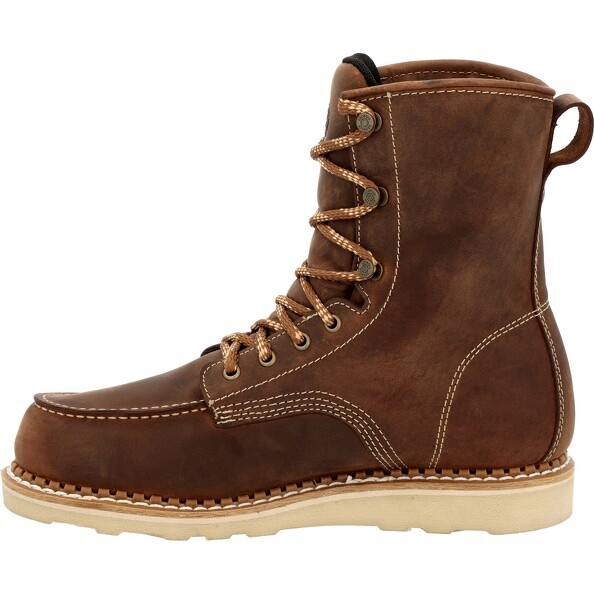 Pre-owned Georgia Boot Wedge Waterproof Made In Usa Work Boot Gb00532 In Brown