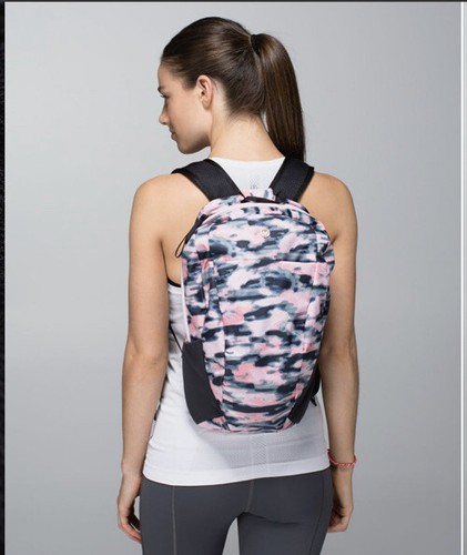 Rare Lululemon Run From Work Compact Pink Camo Backpack Padded Tablet