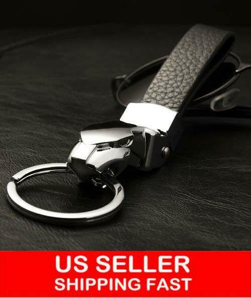Leopard head men's leather key chain keychain upscale car