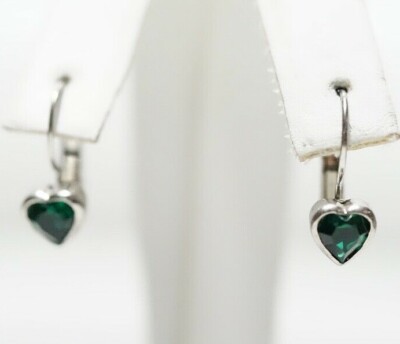 Joseph Esposito Ashley Classics - Simulated Emerald Heart Earrings 