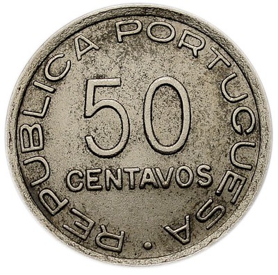 MOZAMBIQUE 50 CENTAVOS 1936 XF+ = 1-YEAR TYPE = CV-$75