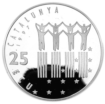 CATALONIA 25 ECU 1997 Silver PF = MERCE RODOREDA - Novelist =