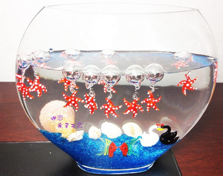 Starfish Aquarium Floating Blown Glass Bubble Aquarium Micro Landscape