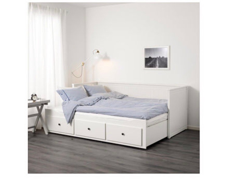 SOLD Ikea Day Bed / White / Single or pull out to Double / 3 Large