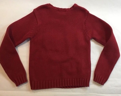 Disney Store Girl’s L Minnie Mouse Red Embroidered Sweater Long Sleeve Pullover