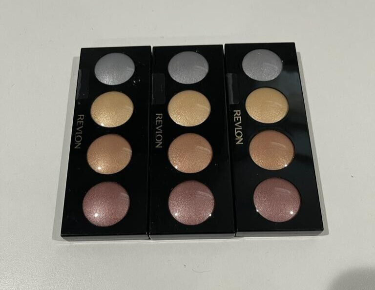 3 PCS REVLON ILLUMINANCE CREAM EYE SHADOW PALETTE #715 PRECIOUS METALS 0.12 OZ