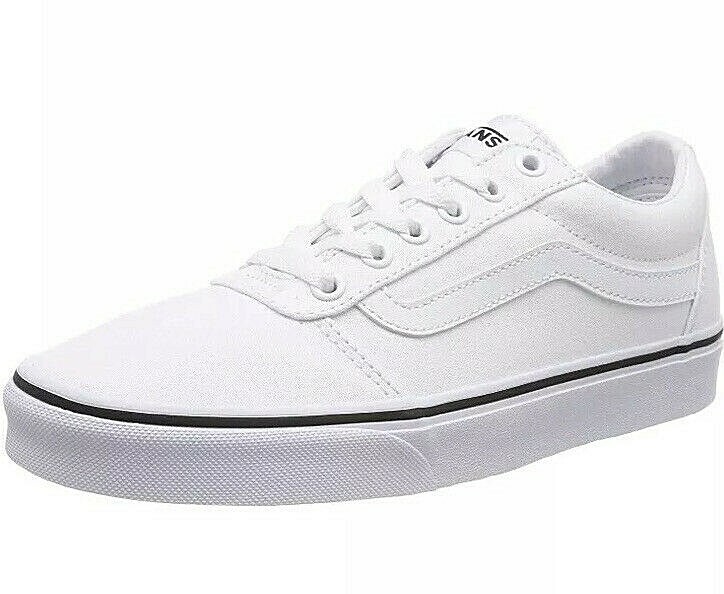 New Womens Vans Ward Canvas Trainers White Size UK 8 EUR 42