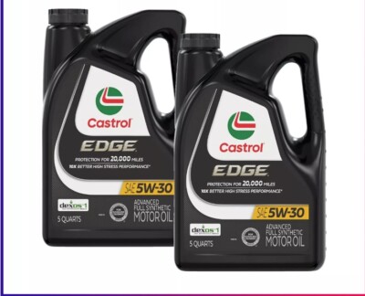 2 PACK Castrol EDGE High Mileage 5W-30 Advanced Full Synthetic Motor Oil, 5qt